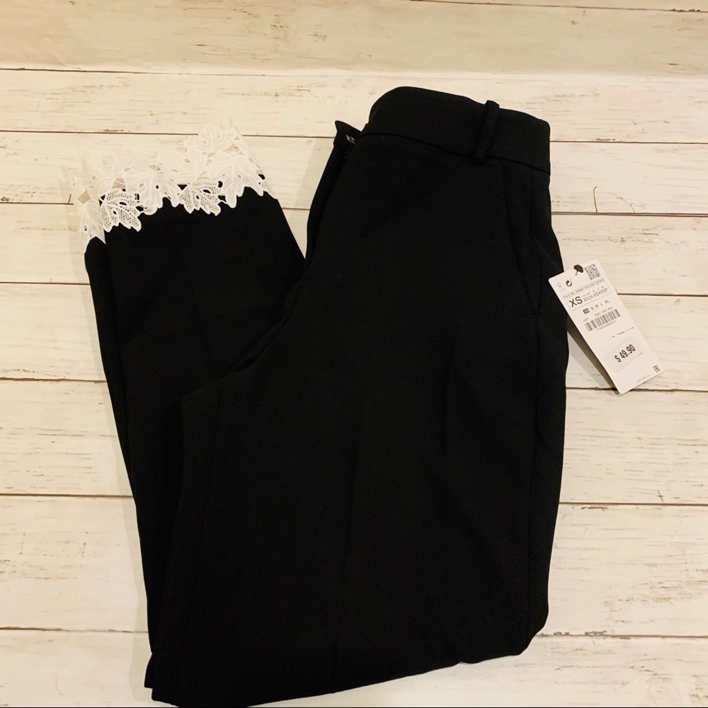 SZ XS Zara lace trimmed Zara black NWT - Picture 4 of 9